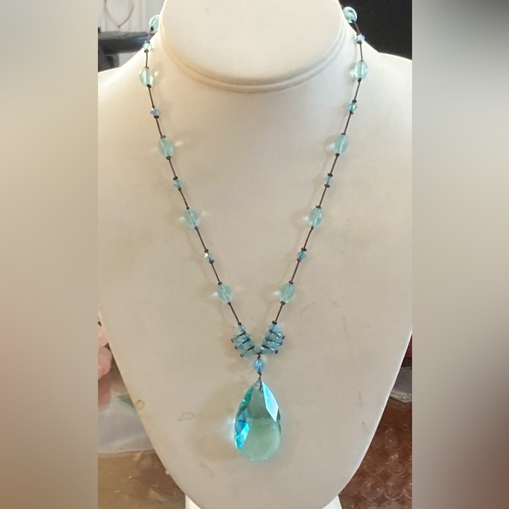 DABBY REID Faceted Light Blue Crystal Necklace